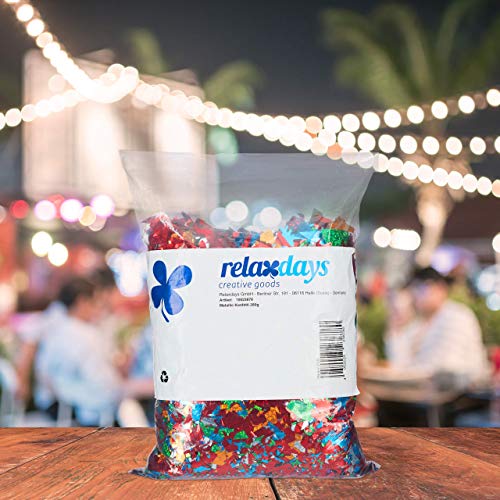 Relaxdays, Multicolor, 5 x 27 x 17 cm Bolsa de Confeti XXL Metálico Brillante, Aluminio