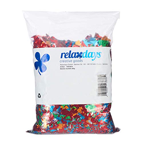 Relaxdays, Multicolor, 5 x 27 x 17 cm Bolsa de Confeti XXL Metálico Brillante, Aluminio
