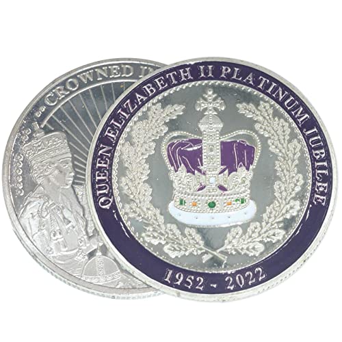 Renywosi Moneda la Reina Isabel - Monedas Recuerdo coleccionables la Reina Isabel II Inglaterra,Moneda sin Circular para coleccionistas Royal, Decoraciones artesanales