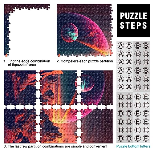 Rompecabezas espacial de montaña Luna para adultos Puzzle de cartón 1000 piezas para adultos Desafiante de resolver, pero divertido y humorístico 10,27" x 20,47"/26 x 38 cm.