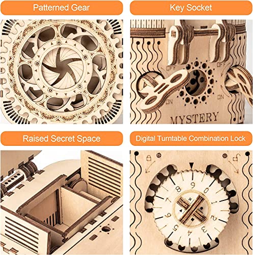 RoWood Puzzle 3D Rompecabezas Madera Caja del Tesoro Maquetas para Construir Adultos, Juegos de Ingenio para Adultos y Niños