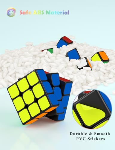 ROXENDA Speed Cube Set, Cubos de Velocidad 2X2 3X3 Speed Cube Originale Cubo Mágico con Instrucción