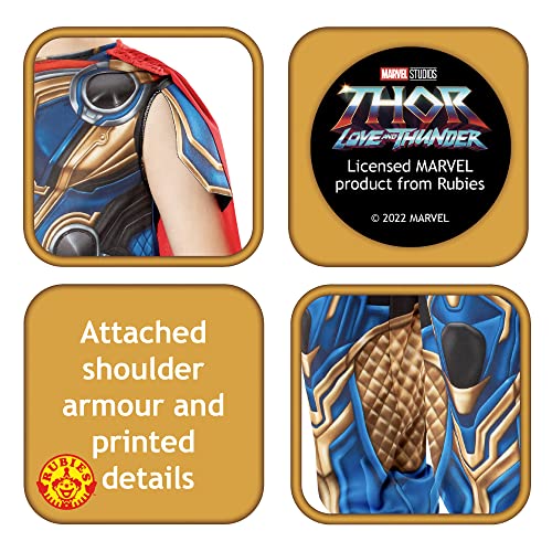 Rubies 301275-m Disfraz Thor Love And Thunder Classic para niños, Jumpsuit impreso con capa, Oficial Marvel para carnaval, cumpleaños y halloween