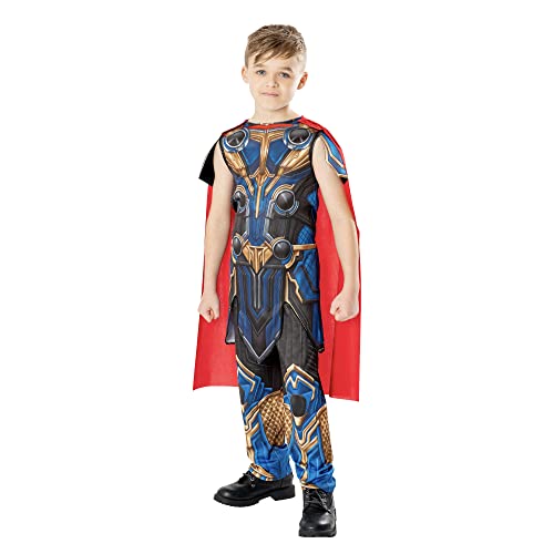 Rubies 301275-m Disfraz Thor Love And Thunder Classic para niños, Jumpsuit impreso con capa, Oficial Marvel para carnaval, cumpleaños y halloween