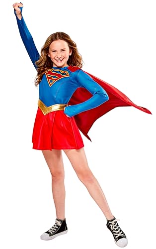 Rubies Disfraz de lujo oficial de Supergirl de la serie de televisión DC Comics para niñas, negro/rojo, L