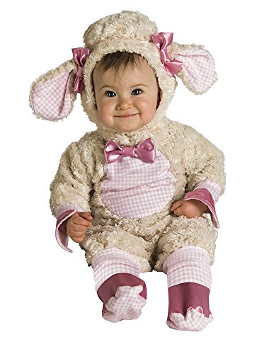 Rubies Disfraz de Oveja para niño y niña, talla bebé 1 a 2 años, Mono de Ovejita con detalles color Rosa y gorrito en forma de Oveja, original de Rubies