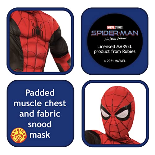 Rubies Disfraz oficial de Marvel Spider-Man No Way Home para niños, color negro y rojo, vestido de superhéroe para niños, Size L / 7-8 Years