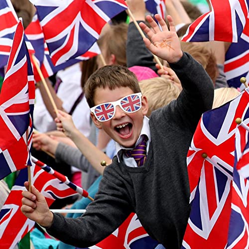 Runmeihe Gafas de vestir de la bandera de Reino Unido, gafas de vestir para decoraciones de coronación del rey Charles, ceremonia, accesorio de disfraz 3