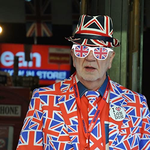 Runmeihe Gafas de vestir de la bandera de Reino Unido, gafas de vestir para decoraciones de coronación del rey Charles, ceremonia, accesorio de disfraz 3