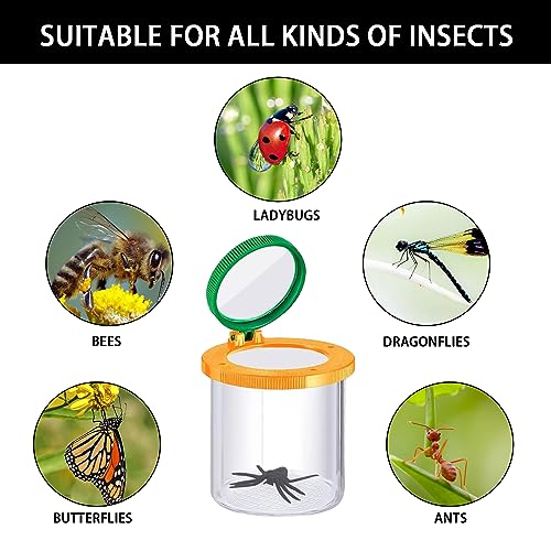 RYAN 2 Piezas Cajas de Insectos con Lupa Observatorio de Insectos Kit Explorador Niños Tarro Jaula de Insecto para Niños Herramienta Exploración Naturaleza Ciencia