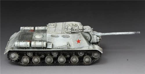 S-MODEL WWII Soviética Rusa ISU-122 pistola autopropulsada invierno librea con vitrina 1/72 ABS Tanque Pre-construido Modelo