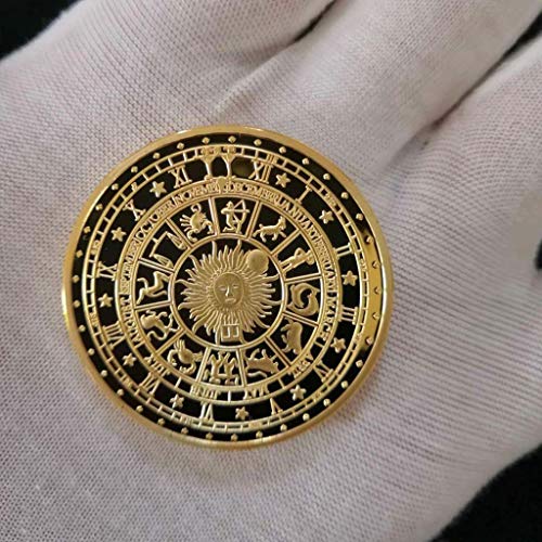 S-TROUBLE Moneda de Tarot de adivinación de Sol y Luna chapada en Oro colección de Constelaciones de la Suerte Recuerdo desafío artesanía Regalos