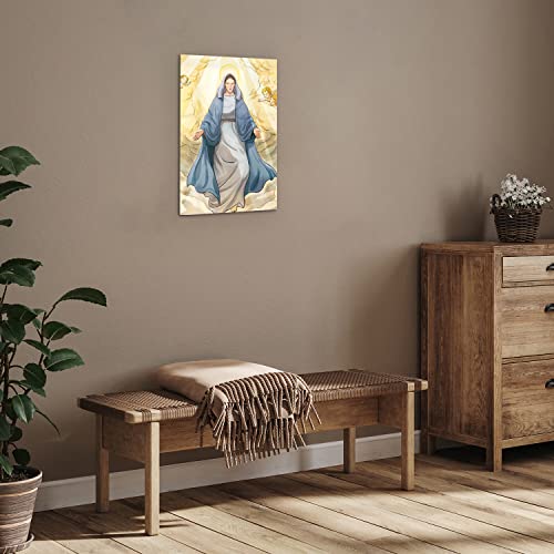 SacroArte 40x60 cm Imagen Fotografía Pintura Sobre Vidrio - Ascensión de la Virgen María