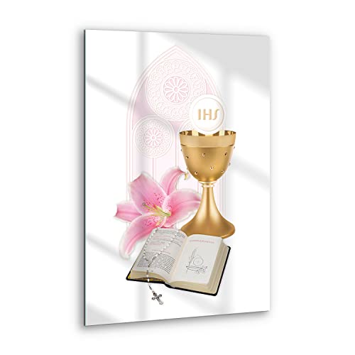 SacroArte 40x60 cm Imagen Fotografía Pintura Sobre Vidrio - Souvenir para la Sagrada Comunión
