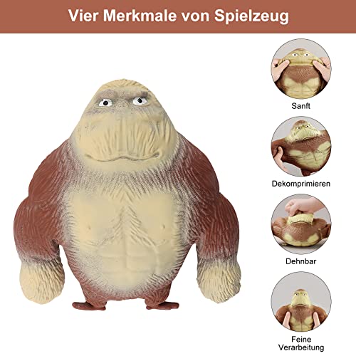 Schleich Animales, látex Monkey Gorilla Toys, Estatuilla de gorila, figura de gorila rey para niños a partir de 5 años, figuras de acción de monstruos, juguete de la selva