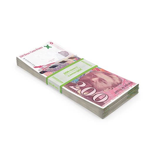 Scratch Cash 100 x ₣ 200 Francos Dinero Falso (tamaño Real) ASIN B09SZJ2588