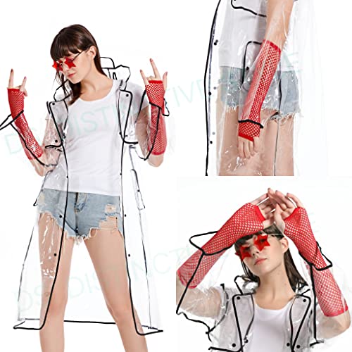 SCSpecial Guantes sin dedos de red, 3 pares de guantes de red hasta el codo, disfraz de malla elástica para mujer