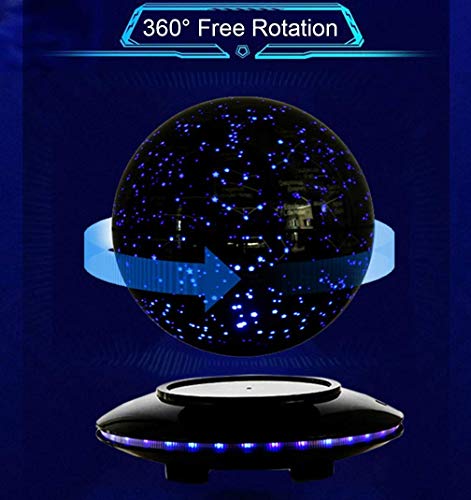 SEESEE.U Globo Flotante Levitación magnética Mapa del Mundo Cambio Luces LED y Plataforma Negra y Constelaciones para Regalo Decoración de Escritorio de Oficina en casa Regalo