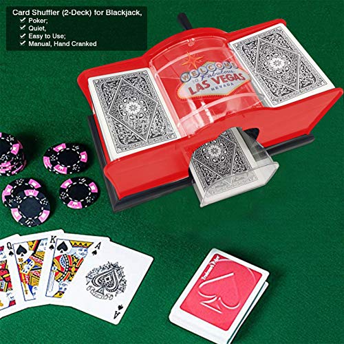 seraphicar Card Shuffler, 2 Deck Hand Manive Card Shuffler Barajado Manual Cartas para Juegos Caseros Blackjack, Texas Hold Em, PLO, Omaha, Trucos Magia