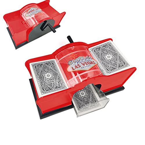 seraphicar Card Shuffler, 2 Deck Hand Manive Card Shuffler Barajado Manual Cartas para Juegos Caseros Blackjack, Texas Hold Em, PLO, Omaha, Trucos Magia