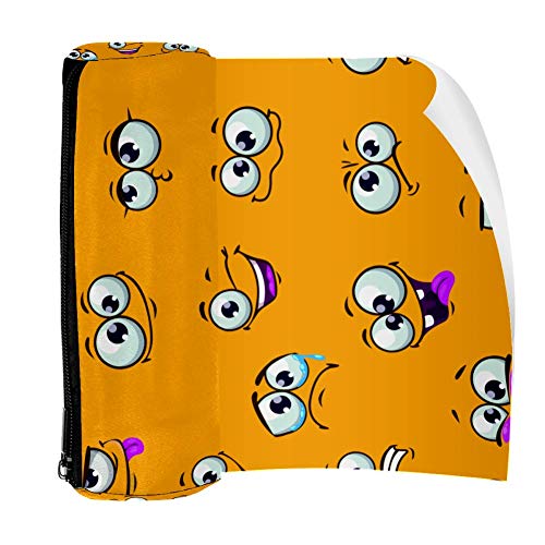 Shiiny Funny Caras de dibujos animados Estuche bolsa con cremallera, pequeñas bolsas de lápiz simples, artículos de papelería para niños y niñas