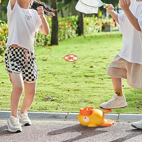 shizuku Juguete de Disparo de Disco - Juguetes de Aprendizaje de platillo Volador de Pato - Kit de Juguete Lanzador de Pato, Juguetes al Aire Libre para niños, Juego Familiar de Juguete Volador Pop