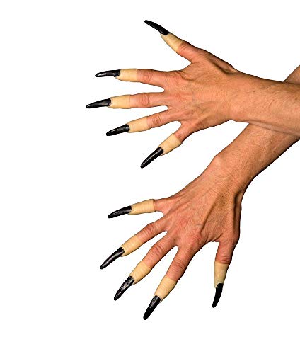 shoperama Juego de 10 uñas de color negro para colocar en las uñas de bruja