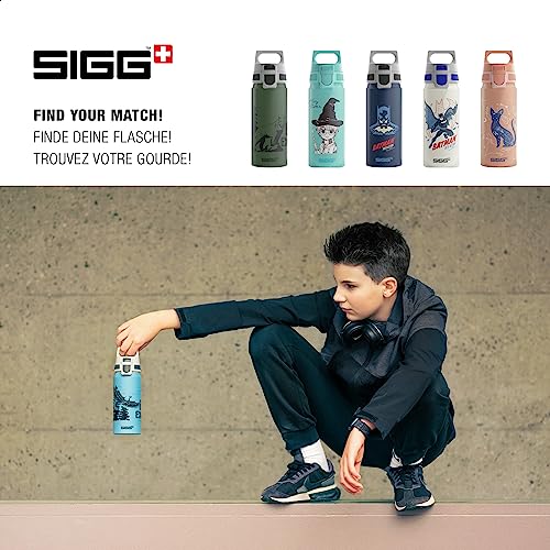 SIGG WMB ONE Brave Eagle Botella cantimplora para niños (0.6 L), botella con tapa hermética sin sustancias nocivas, botella de aluminio ligera