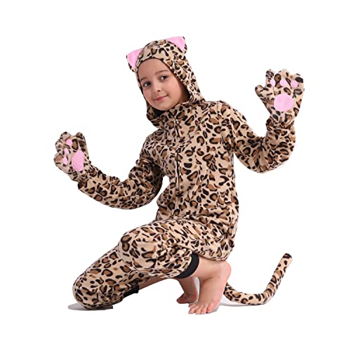 Sincere Party Lana Gato mono Disfraz gato leopardo Víspera de Todos los Santos Disfraz para niños 2X-Grande (12-14)
