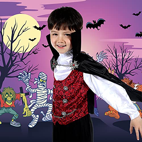Sincere Party Ropa de vampirismo para niños Halloween ropa de vampirismo para niños,blusa de vampirismo de manga larga,pantalones largos,capa 8-10 años