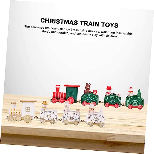 SKISUNO 1Pc Tren De Navidad Modelo De Tren De Madera Decoraciones De Mesa De Navidad Modelo De Tren De Vacaciones Decoraciones De Centro De Mesa De Navidad Juguetes De Navidad para Niños
