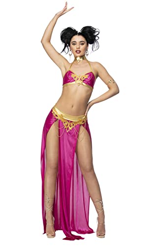 Smiffys 56452XS - Disfraz de princesa esclava, mujer, rosa y dorado, XS-UK talla 04-06
