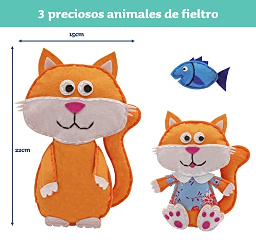 Smowo Juego de costura de fieltro para niños – Coser animales de peluche – Juego de manualidades incluye instrucciones de costura y vídeo – Para niñas y niños