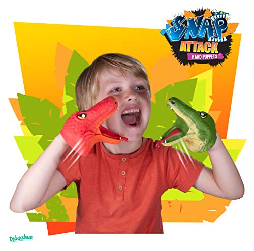 Snap Attack - Serpiente de Deluxebase. Marionetas de Mano para niños. Marionetas de Mano de Serpiente, Juguetes elásticos, geniales para TDAH y Autismo. Juguetes de Serpiente para niños y niñas.