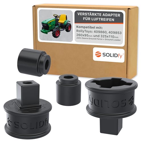SOLIDfy® - Adaptador para vehículos Peg Perego con neumáticos Rolly Toys | Neumáticos de aire de 11 mm y 12 mm eje delantero y eje trasero | John Deere tractor eléctrico infantil