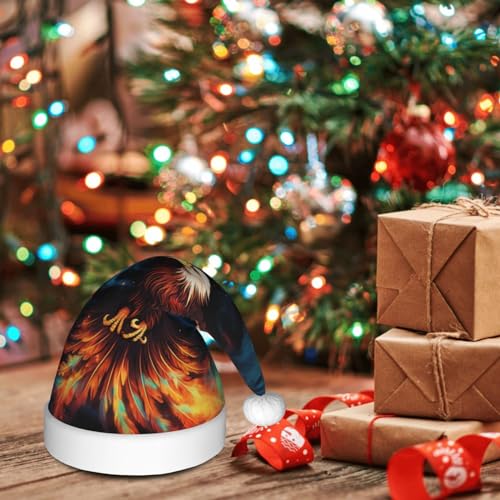 Sombrero de Papá Noel, sombreros de Navidad, decoración de Año Nuevo, fiesta de vacaciones, águila fuego, llama estrellada