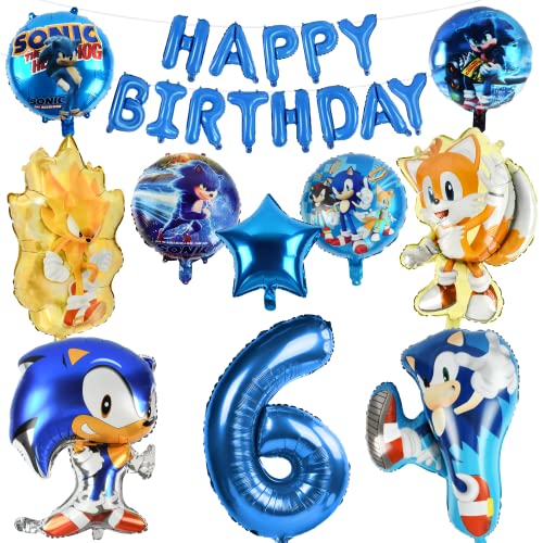 Sonic Cumpleaños Decoracion, Globos Sonic, Globos Sonic Cumpleaños 6, Sonic Cumpleaños 6, Decoración Globos Sonic, Sonic Fiestas Decoración Globos,Cumpleaños Infantiles Decoracion