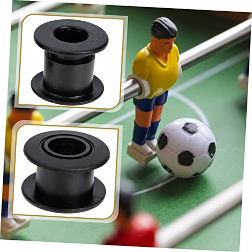 Sosoport 10 pares de accesorios de futbolín accesorios de mesa de plástico futbolín piezas de rodamiento de futbolín piezas de repuesto futbolín accesorios de futbolín negro