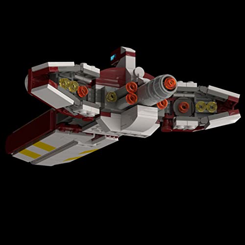 Spicyfy Juego de construcción de destructor de estrellas, 400 unidades de fragata de clase Pelta, buque de guerra, bloques MOC para adultos y niños, compatible con nave espacial Lego