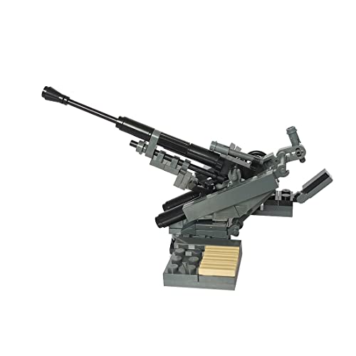 Spicyfy Vehículo militar WW2, 100 piezas de artillería antiaérea, 37 modelos, bloques de construcción, juguete de construcción compatible con Lego, 17 x 9 x 9,5 cm