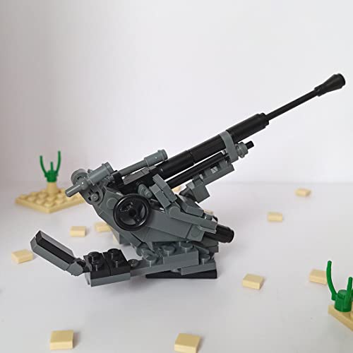 Spicyfy Vehículo militar WW2, 100 piezas de artillería antiaérea, 37 modelos, bloques de construcción, juguete de construcción compatible con Lego, 17 x 9 x 9,5 cm