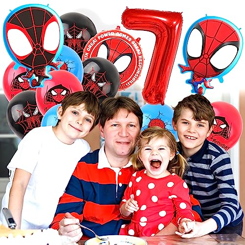 Spiderma 7 años Decoración Cumpleaños Globos, Spiderma 7 años Decoracion Cumpleaños Niños, Spiderma 7 años para Niños Decoraciones de Fiesta, Spiderma 7 años Decoración Cumpleaños