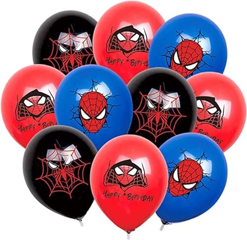 Spiderman Globos de Superhéroe Decoraciones de la fiesta de cumpleaños, 18 piezas de 12 pulgadas Spiderman Avengers Globos de látex para Niños Superhéroe Tema de la fiesta de cumpleaños Suministros