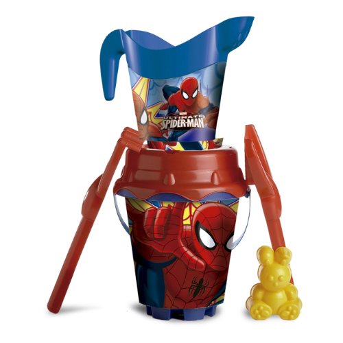 Spiderman- Spider-Man Set Cubo Castillo de 18 cm con regadera, Multicolor, m (Mondo 312013)