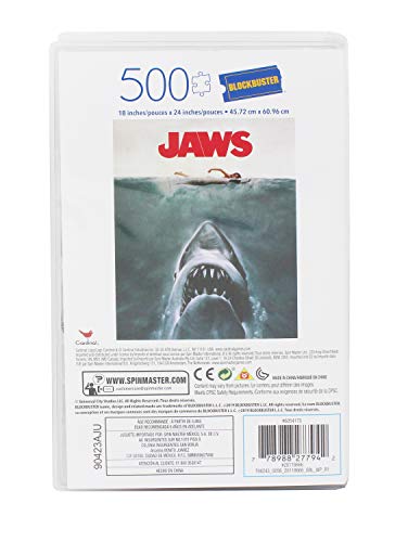 Spin Master Games 500-Piece in Video Case Steven Spielberg Jaws Movie-Puzzle de 500 Piezas en Estuche de plástico Retro de Blockbuster VHS (6058946)