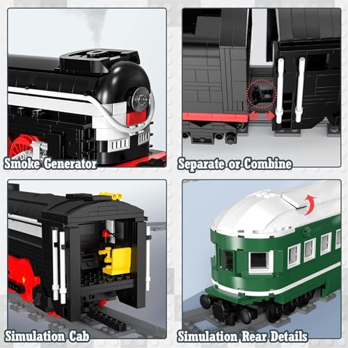 SPIRITS SL Express Kit de Bloques de construcción de Tren de, Kit de Modelo de Tren RC, Juguete de Locomotora de construcción, Modelo a Escala de Tren con vías de Tren, Juguetes for vehículos urbanos