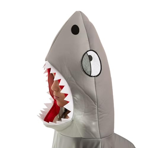 Spooktacular Creations Disfraz unisex de tiburón gris con aleta de tiburón, cola para Halloween, fiesta temática del océano (niños pequeños (3-4 años))