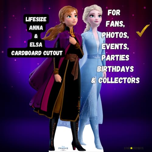 Star Cutouts-SC1424 Star Cutouts Ltd Anna y Elsa Viaje juntos perfecto para fanáticos de Frozen, fiestas y eventos. Altura: 182 cm, ancho: 96 cm, color (SC1424)