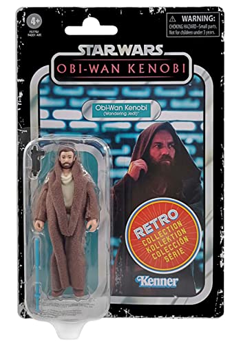 Star Wars Hasbro colección Vintage - Juguete OBI - WAN Kenobi (Wandering Jedi) a Escala de 9,5 cm - OBI - WAN Kenobi - Figura de acción - Edad: 4, F5770