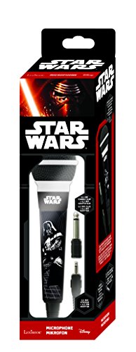 Star Wars MIC100SW Micrófono dínámico con Conector 3,5 mm y Adaptador de 6,3 mm, Ideal para Karaoke (Lexibook, color negro